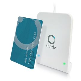 Ab circle CIR315A, Contactless Reader, SAM-Slot, USB, White-CIR315A-01