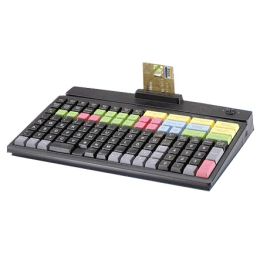 PrehKeyTec MCI 128 Keyboard, programmable, 128 keys, numeric, magnetic stripe reader, USB, PS/2, incl.: keys, colour: black-90328-614/1800